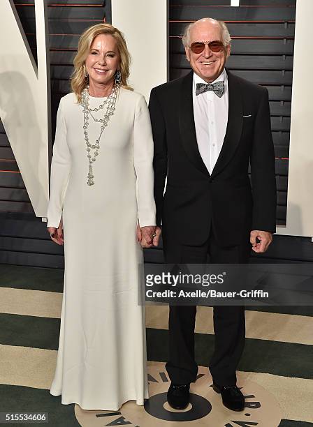 Singer-songwriter Jimmy Buffett and Jane Slagsvol arrive at the 2016 Vanity Fair Oscar Party Hosted By Graydon Carter at Wallis Annenberg Center for...
