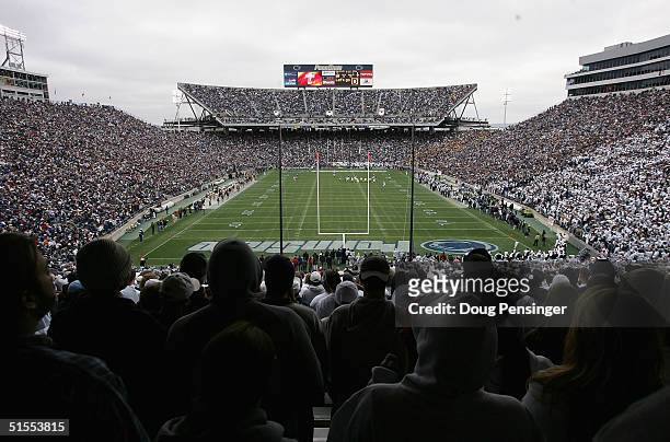 Homecoming crowd of 108,062 pack the stands as the Iowa Hawkeyes defeated Penn State Nittany Lions 6-4 during NCAA football at Beaver Stadium on...