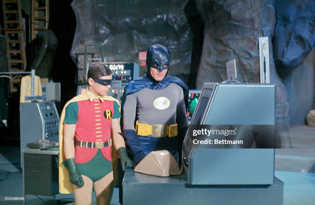 Adam West and Bert Ward Filming a Batman Episode