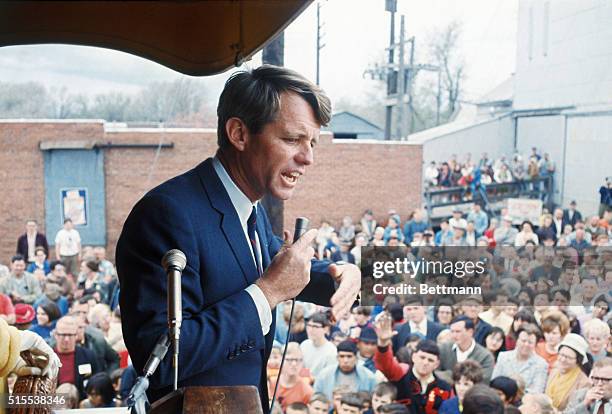 Robert Kennedy Giving Speach in Nebraska.