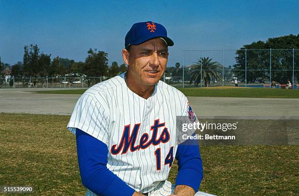 Manager of the New York Mets, Gil Hodges, at their spring training camp in St Petersburg, Florida.