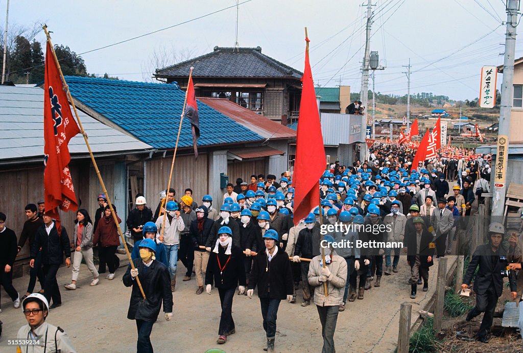 Zengakuren Protesters Marching Through Narita