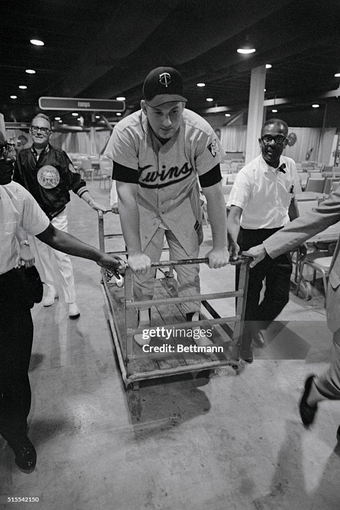 Harmon Killebrew Transported on Cart
