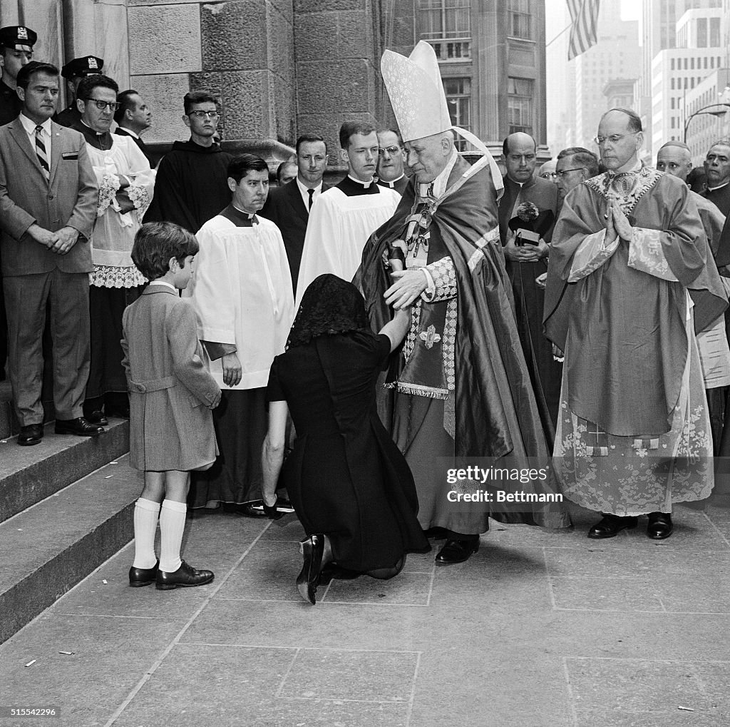 Jacqueline Onassis Kneeling Before Richard Cardinal