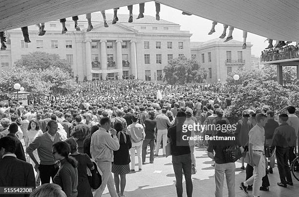 Berkeley, Calif.: Thousands of University of California students and faculty members dared the wrath of Gov. Ronald Reagan by attending this solemn...