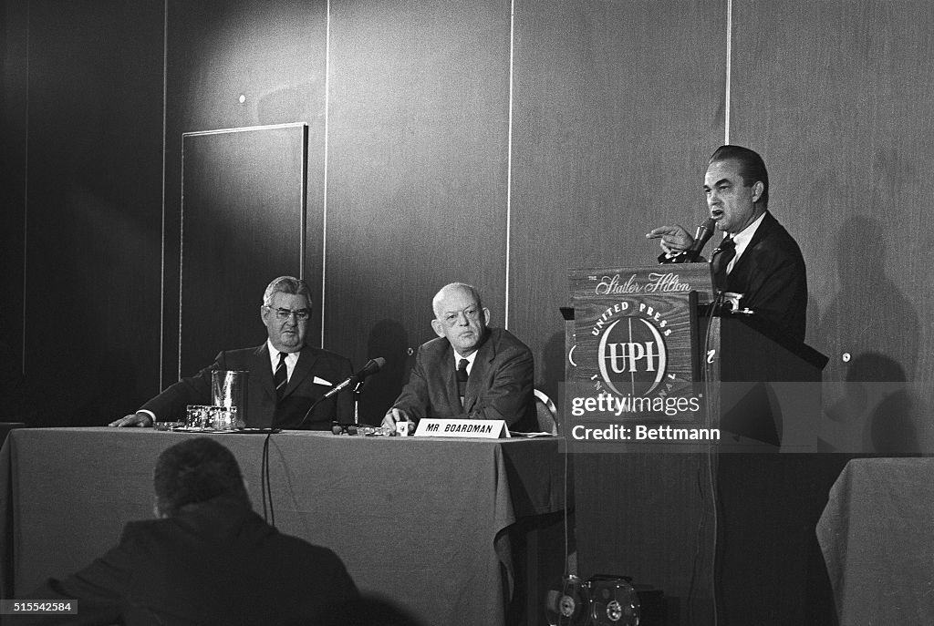 Wallace Giving Speech at Podium