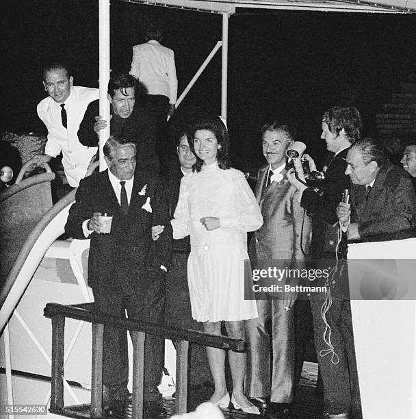 Jacqueline Kennedy and Aristotle Onassis | Location: Skorpios, Greece.