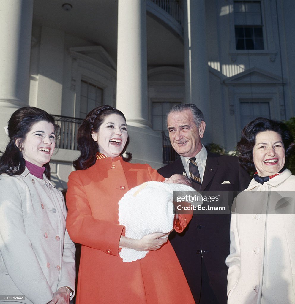 Johnson Family Outside of the White House