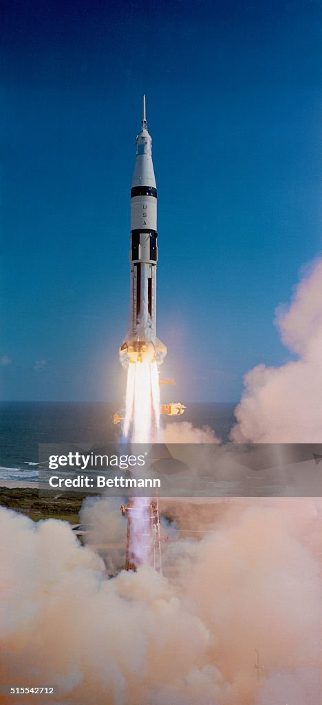Saturn 1B with Apollo 7 Blasting Off