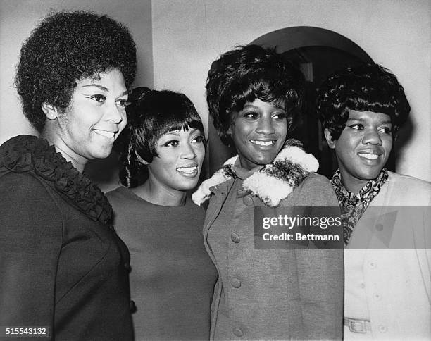 "The Sweet Inspirations", four girls from New York, are in Britain to promote their latest recording hit, "What the World Needs Now". They are, left...