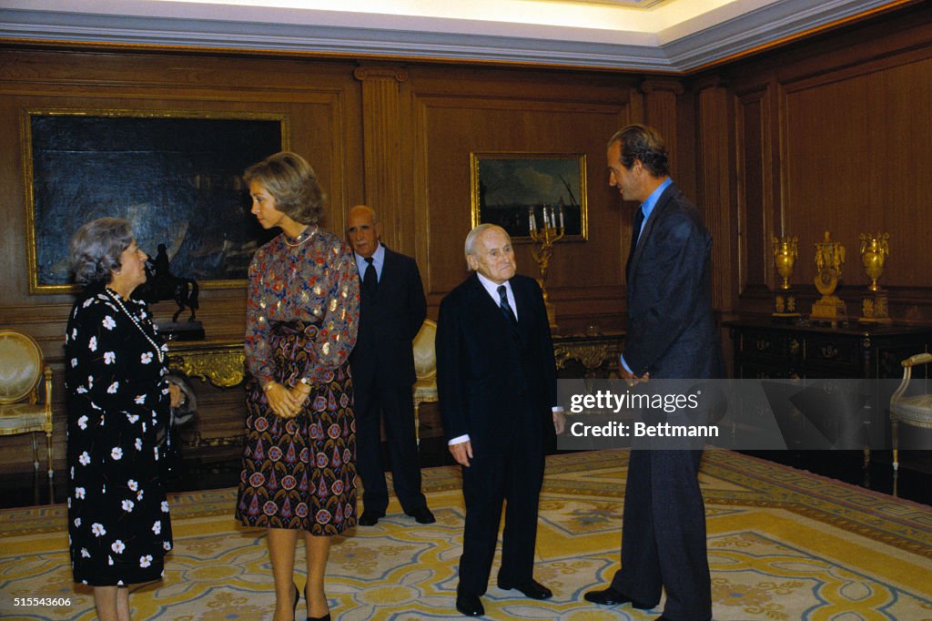 Joan Miro and Wife with Spanish Royal Couple