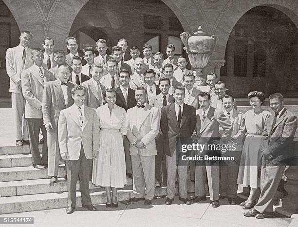 In their Law Review Board of Editors , at Stanford, Supreme Court nominee, Sandra O'Connor and Supreme Court Justice William Rehnquist pose for a...