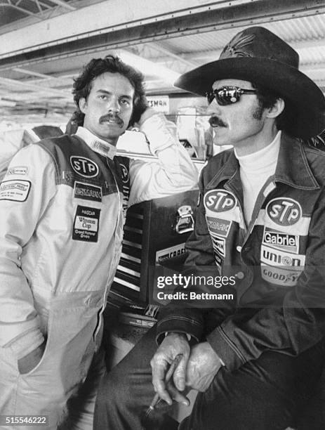 Richard Petty and his 20-year-old son Kyle await the opening of practice for the Daytona 500. Kyle Petty first climbed into a race car in January of...