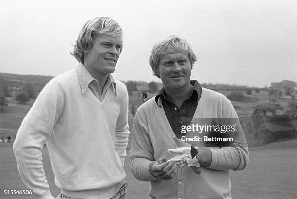 Johnny Miller with Jack Nicklaus at the World Golf Championship.