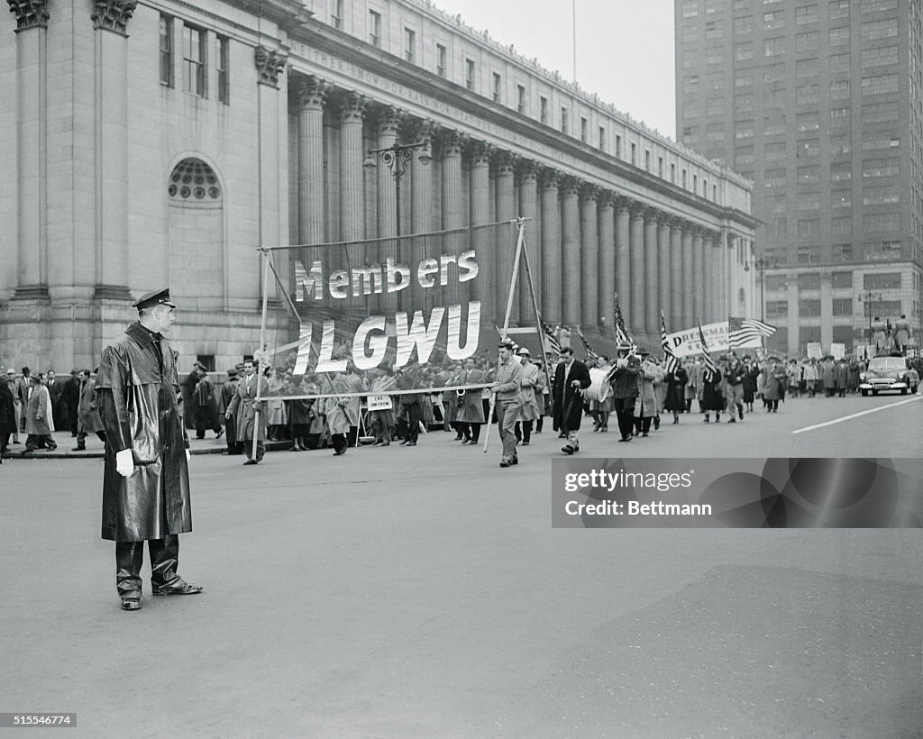 ILGWU Members Carrying Sign in May Day Parade