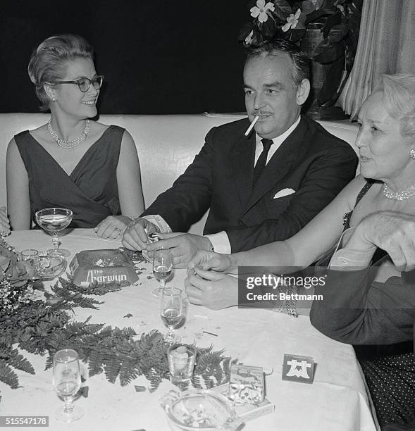 Princess Grace and Prince Rainier of Monaco at the Harwyn Club, 5/27/61.