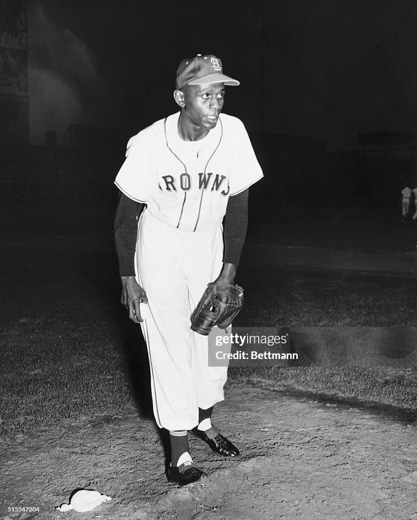 Satchel Paige Pitching for St. Louis Browns