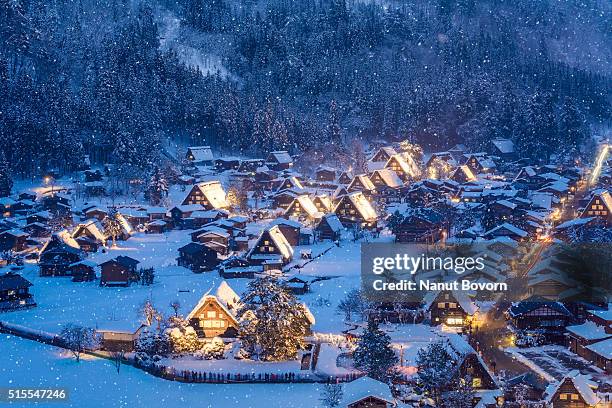 the historic villages of shirakawa-go - toyama prefecture stock-fotos und bilder