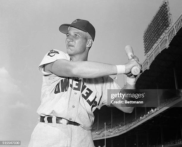 Al Rosen of the Cleveland Indians, who has been hitting so well in recent games, gives credit for it to the adhesive tape you see on his wrists here....