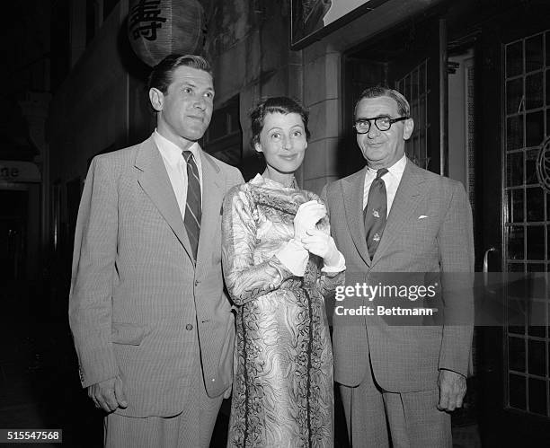 Composer Irving Berlin is shown as he attended the American premiere of the prize winning Japanese film "Ugetsu" at the Plaza Theater tonight with...