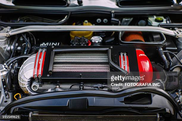 custom mini cooper s engine - air intake shaft stock pictures, royalty-free photos & images