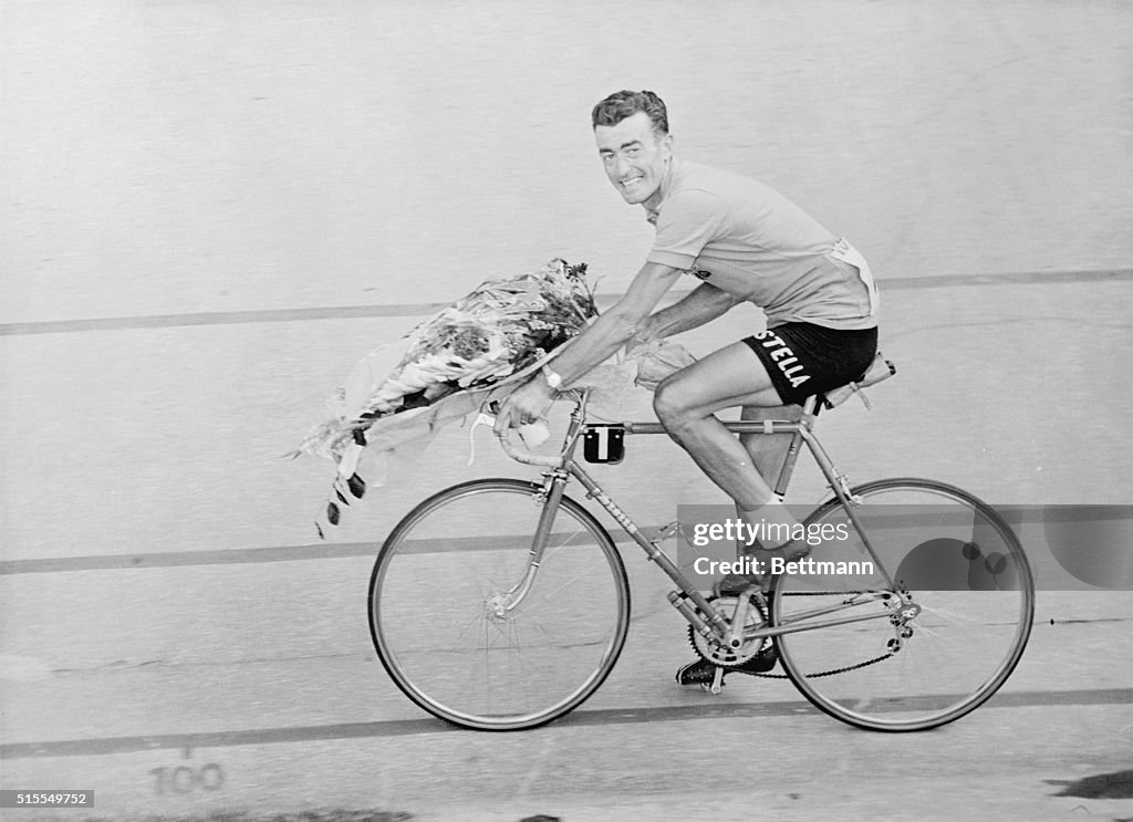 Louison Bobet Riding His Bicycle