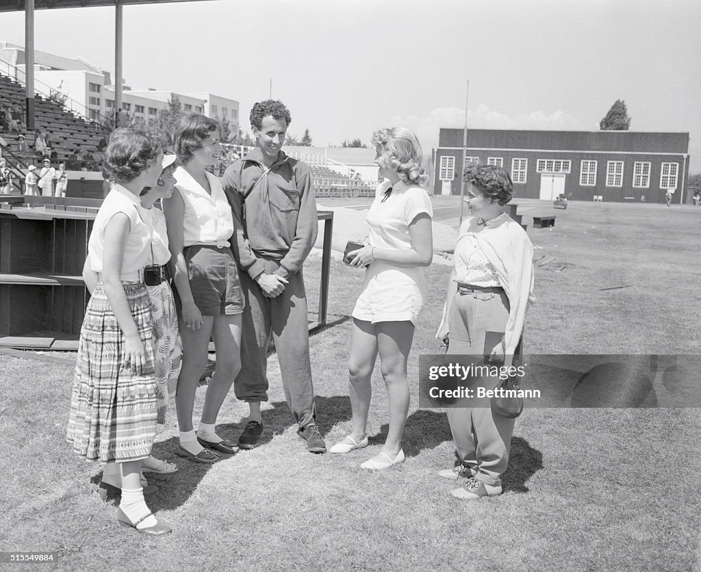 Teenage Admirers Surrounding John Landy