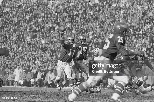 Norm Van Brocklin Passing Football in Championship Game Norm Van Brocklin Passing Football in Championship Game