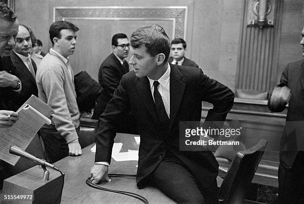 Robert Kennedy, brother of the President-elect, was congratulated by Senator John McClellan, , after his nomination to be Attorney General was...