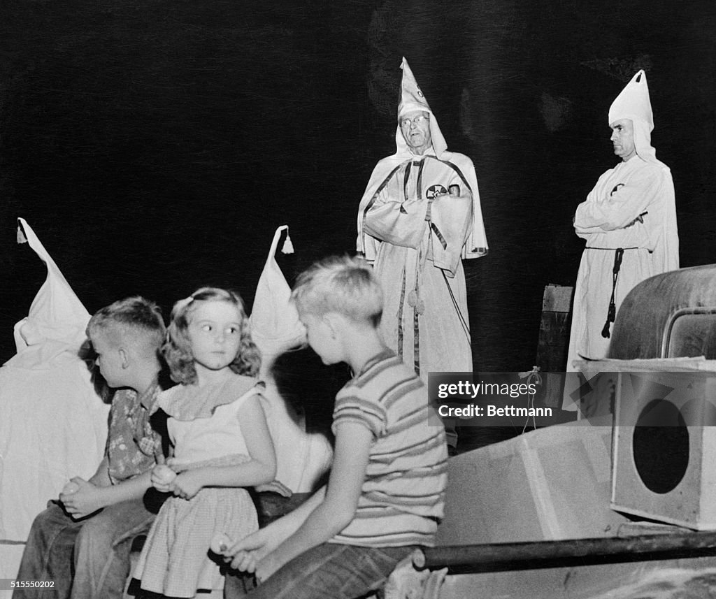 Ku Klux Klan Members During a Meeting