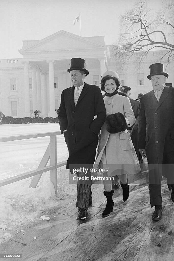 John F. Kennedy and Jacqueline Going to Attend Parade