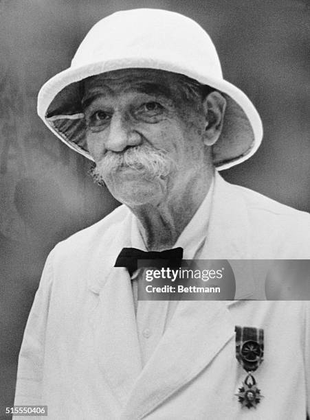 Nobel Prize winner Dr. Albert Schweitzer poses for a portrait on the occasion of his 86th birthday, here on January 14th, 1961. The renowned scholar,...