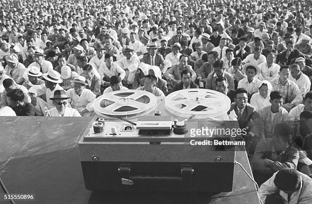 While more than 30,000 South Korean citizens listened, former Lieutenant General Song Yo Chan's voice was heard on a tape recorder during a...