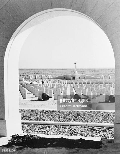 Nearing completion is the Alamein Memorial to 19, 245 British Commonwealth soldiers and airman who lost their lives in the Western desert campaigns...