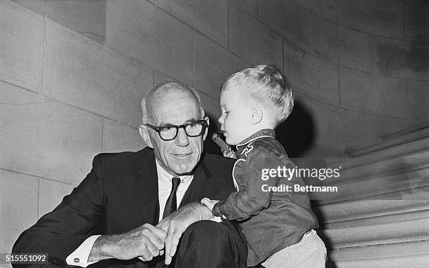 Benjamin Spock, one of the nation's foremost baby experts, appears to be getting some "private advice" from 3 1/2-year-old Jamie Reed, of Midland,...