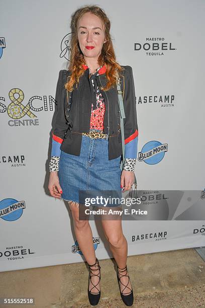 Laura Patch appears at a cocktail party at Basecamp in support of the film 'Black Mountain Poets' being screened during SXSW on March 13, 2016 in...