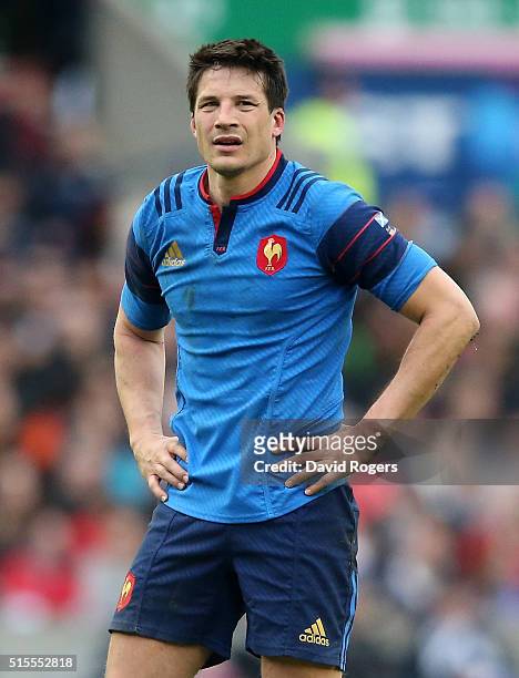 Francois Trinh-Duc of France looks on during the RBS Six Nations match between Scotland and France at Murrayfield Stadium on March 13, 2016 in...