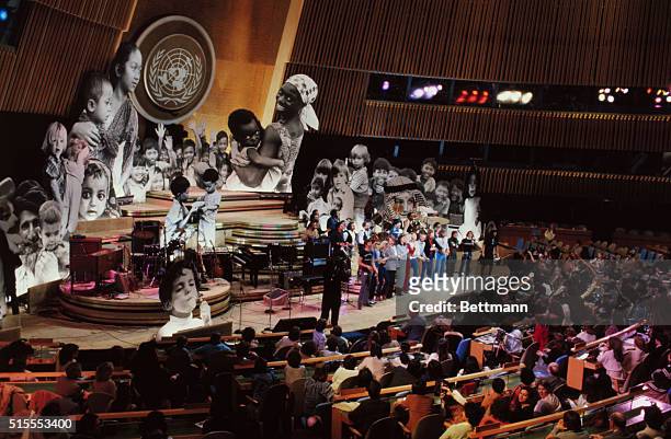 United Nations: For one day, the U.N. General Assembly was free of strife as stars of the musical world put on a show to benefit UNICEF and through...