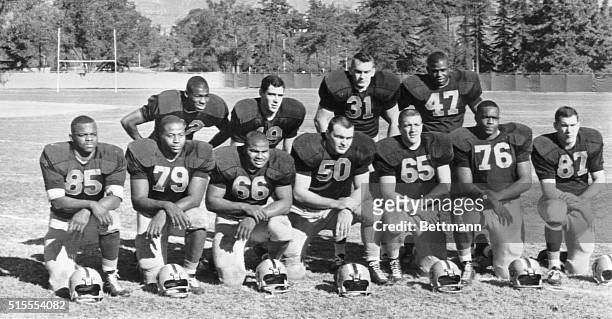 The University of Illinois starting lineup for the Rose Bowl game against the University of Washington is shown during recent practice. Left to...