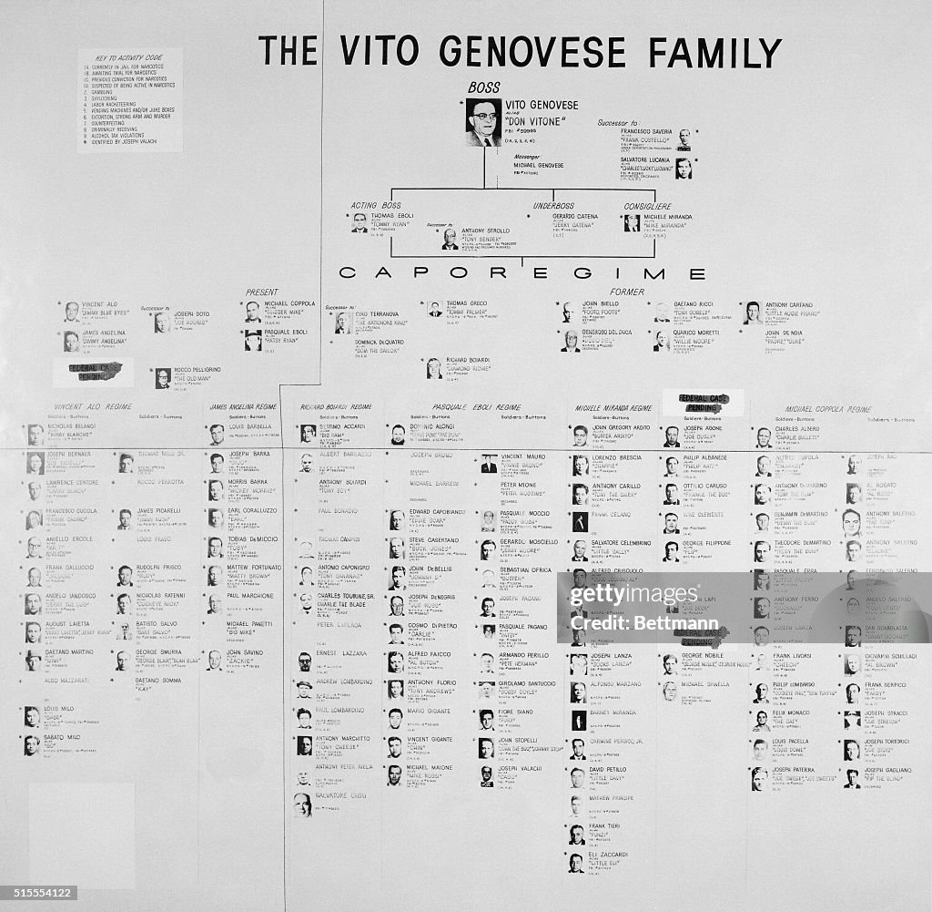 The Vito Genovese Family chart shown at Senate crime inquiry,... News