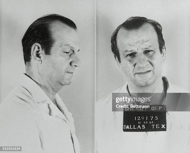 Dallas: This is the last picture to be made of Dallas nightclub owner, Jack Ruby. It was taken November 25, 1963 as he was booked into Dallas County...