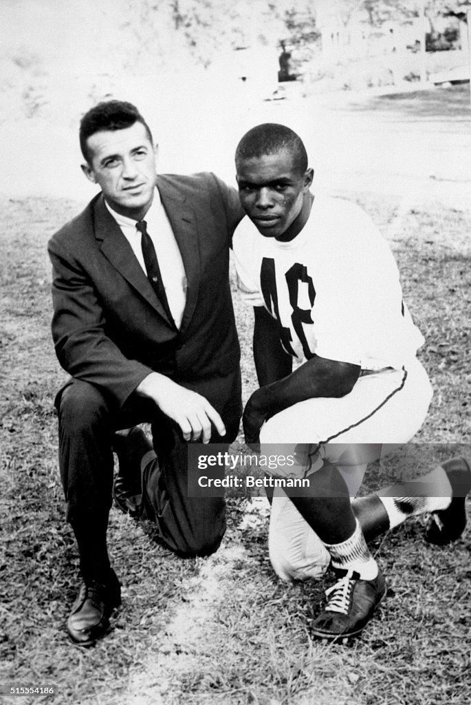 Gale Sayers and Kansas Coach Jack Mitchell