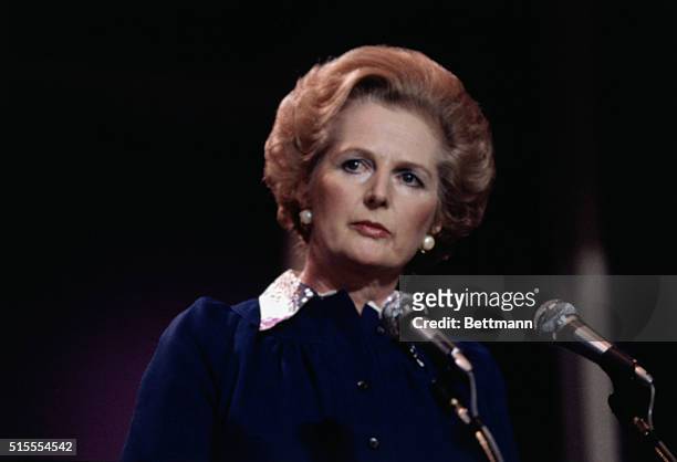 London, England- Margaret Thatcher, leader of the British Conservative Party, is on the threshold of becoming Britain's first woman Prime Minister....