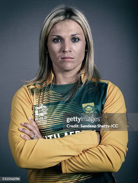 Mignon Du Preez, Captain of South Africa during the photocall of the South Africa team ahead of the Women's ICC World Twenty20 India 2016 on March...