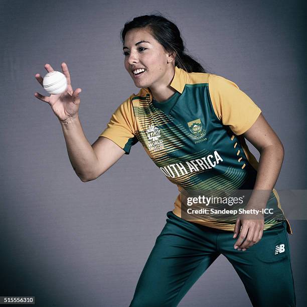 Sune Luus of South Africa during the photocall of the South Africa team ahead of the Women's ICC World Twenty20 India 2016 on March 11, 2016 in...