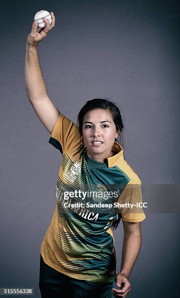 Sune Luus of South Africa during the photocall of the South Africa team ahead of the Women's ICC World Twenty20 India 2016 on March 11, 2016 in...