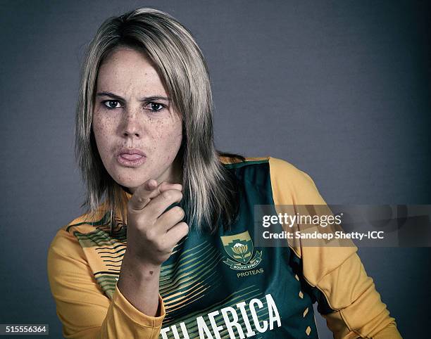 Dane Van Niekerk of South Africa during the photocall of the South Africa team ahead of the Women's ICC World Twenty20 India 2016 on March 11, 2016...