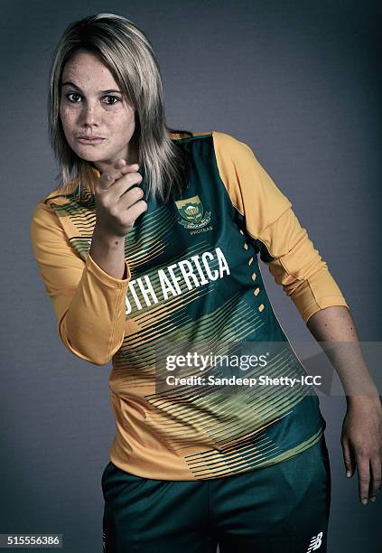 Dane Van Niekerk of South Africa during the photocall of the South Africa team ahead of the Women's ICC World Twenty20 India 2016 on March 11, 2016...