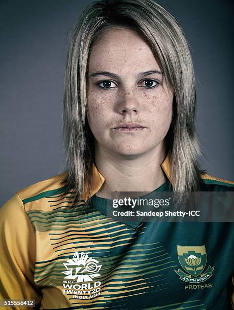 Dane Van Niekerk of South Africa during the photocall of the South Africa team ahead of the Women's ICC World Twenty20 India 2016 on March 11, 2016...