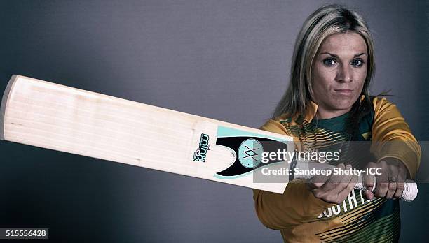 Mignon Du Preez, Captain of South Africa during the photocall of the South Africa team ahead of the Women's ICC World Twenty20 India 2016 on March...